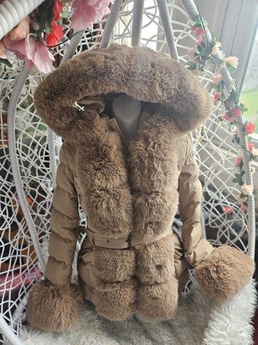 Luxury faux fur belted - faux,